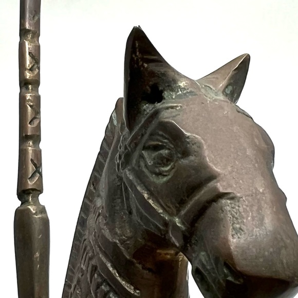 Decorative Brass Carousel Horse On Base Hollywood Regency Circus Equestrian Gold - Picture 5 of 9